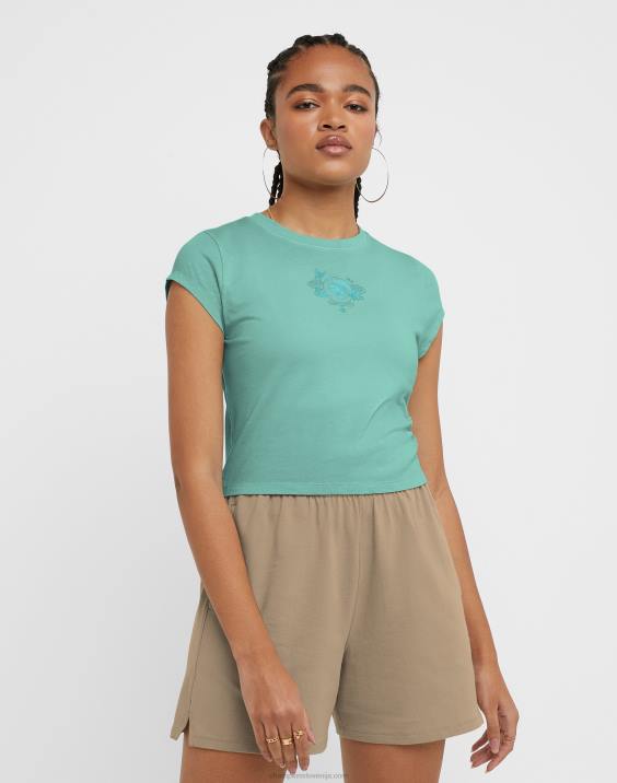 Champion ženske oprijeta majica global goddess 2B841323 sončna barva čista meta