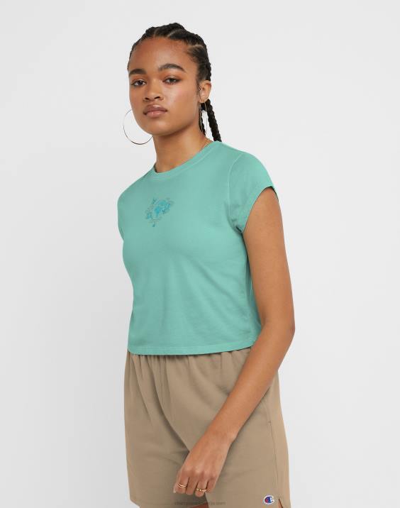 Champion ženske oprijeta majica global goddess 2B841323 sončna barva čista meta