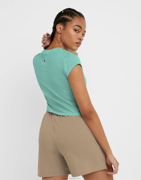 Champion ženske oprijeta majica global goddess 2B841323 sončna barva čista meta