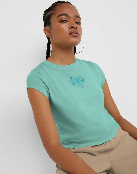 Champion ženske oprijeta majica global goddess 2B841323 sončna barva čista meta