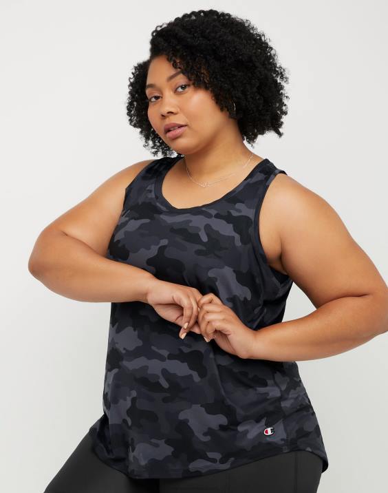 Champion ženske plus mehak kamuflažni tisk na tanke 2B841396 športno maskirno strelivo črno
