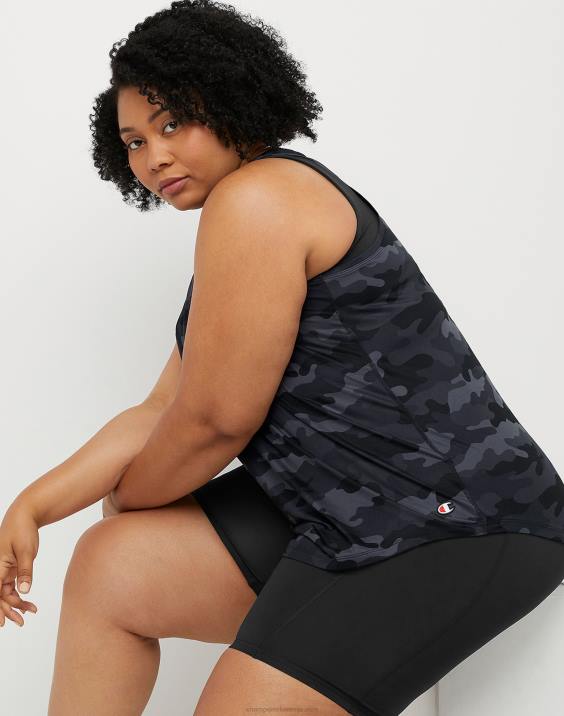 Champion ženske plus mehak kamuflažni tisk na tanke 2B841396 športno maskirno strelivo črno