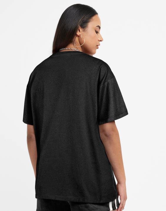 Champion ženske prevelika majica iz džersija s cvetlično grafiko 2B841338 Črna