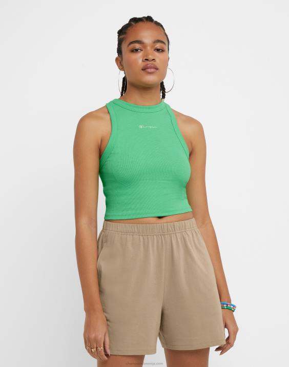 Champion ženske rebrasti tank klasični scenarij 2B841319 srečna pomlad zelena