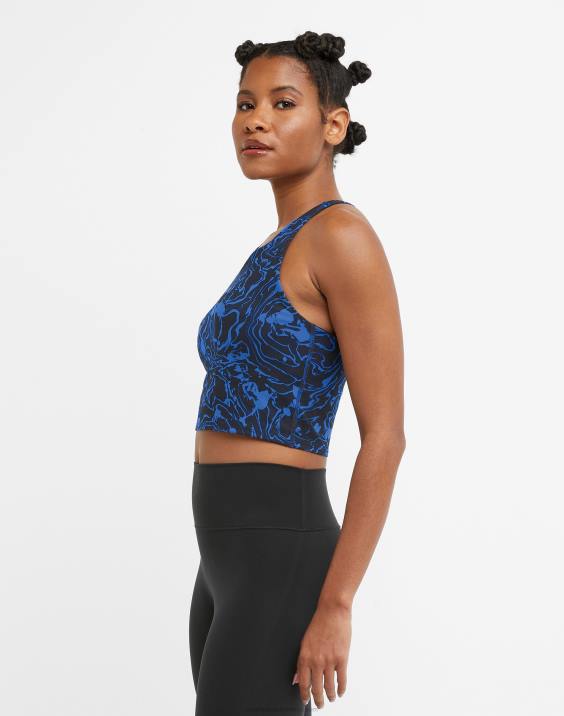 Champion ženske soft touch crop top tisk 2B842027 marmorni val črn