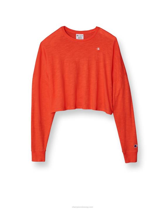 Champion ženske sprana, skrajšana majica z dolgimi rokavi 2B841410 makova pomaranča