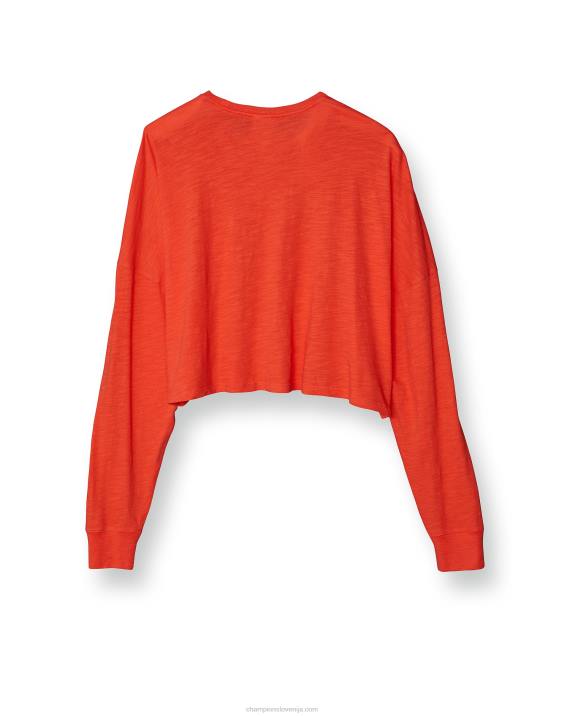 Champion ženske sprana, skrajšana majica z dolgimi rokavi 2B841410 makova pomaranča