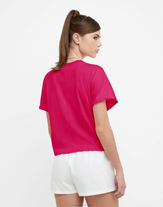 Champion ženske sprednja kravata majica s klasičnim scenarijem 2B841342 jagodno rdečilo