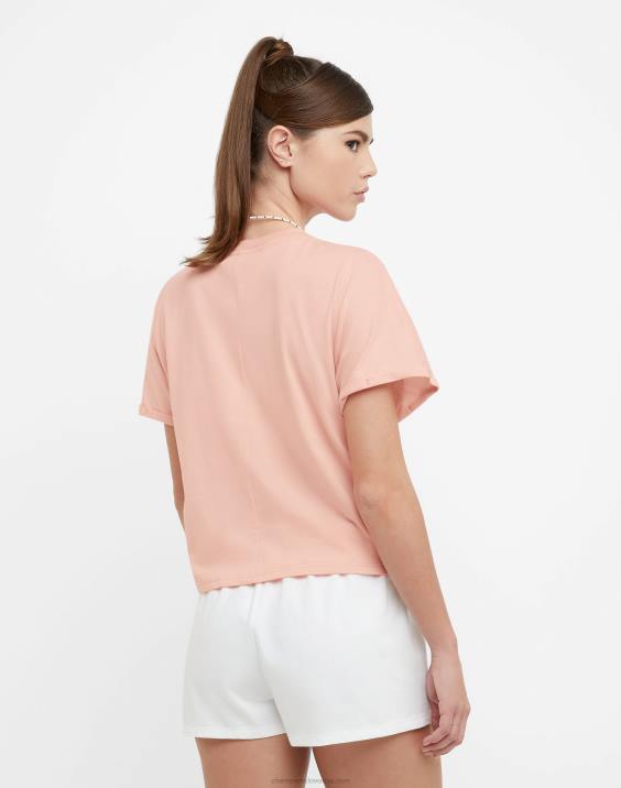 Champion ženske sprednja kravata majica s klasičnim scenarijem 2B841344 bledo rdečilo roza