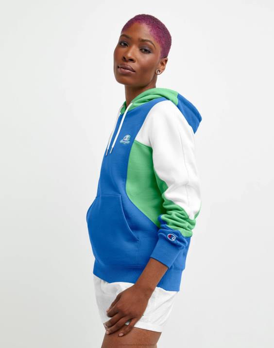 Champion ženske colorblock pulover s kapuco z več logotipi 2B841018 odiseja multi