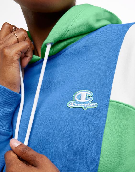 Champion ženske colorblock pulover s kapuco z več logotipi 2B841018 odiseja multi