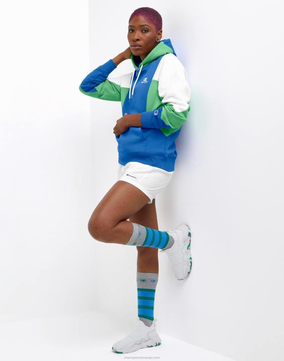 Champion ženske colorblock pulover s kapuco z več logotipi 2B841018 odiseja multi