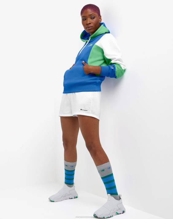 Champion ženske colorblock pulover s kapuco z več logotipi 2B841018 odiseja multi