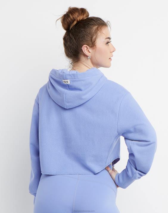 Champion ženske francoski frotirski pulover s kapuco z obrnjenim tkanjem in logotipom c 2B841008 očarljiva modra