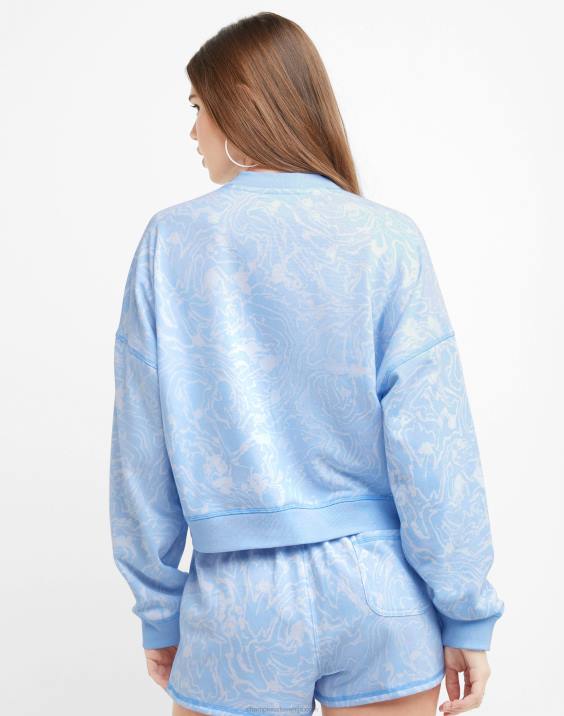 Champion ženske kampus francoski terry crew marmorni val 2B841011 marmorni val ciel modra