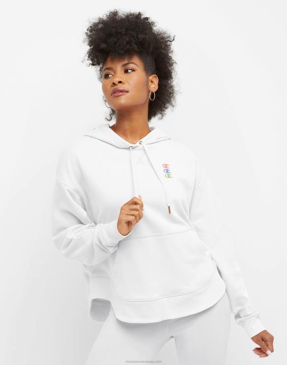 Champion ženske kampus pulover s kapuco iz francoskega frotirja tri-c 2B841016 bela