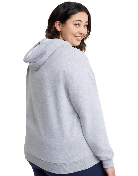 Champion ženske plus logotip skripta za pulover iz flisa powerblend 2B841641 oksford siva