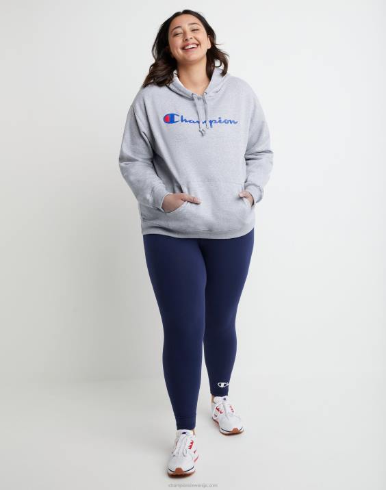 Champion ženske plus logotip skripta za pulover iz flisa powerblend 2B841641 oksford siva