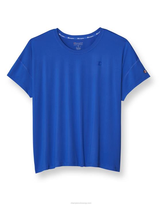 Champion ženske plus osnovna majica z mehkim dotikom 2B841646 globoko bleščeče modro