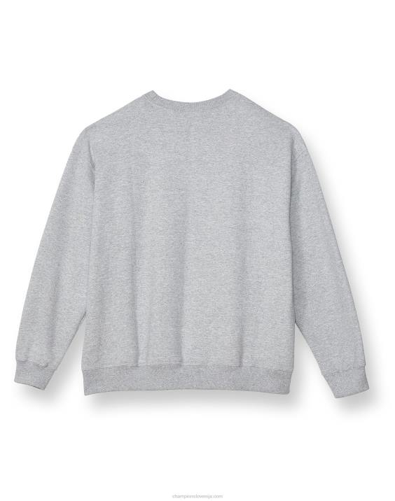 Champion ženske plus posadka iz flisa powerblend z logotipom scenarija 2B841635 oksford siva