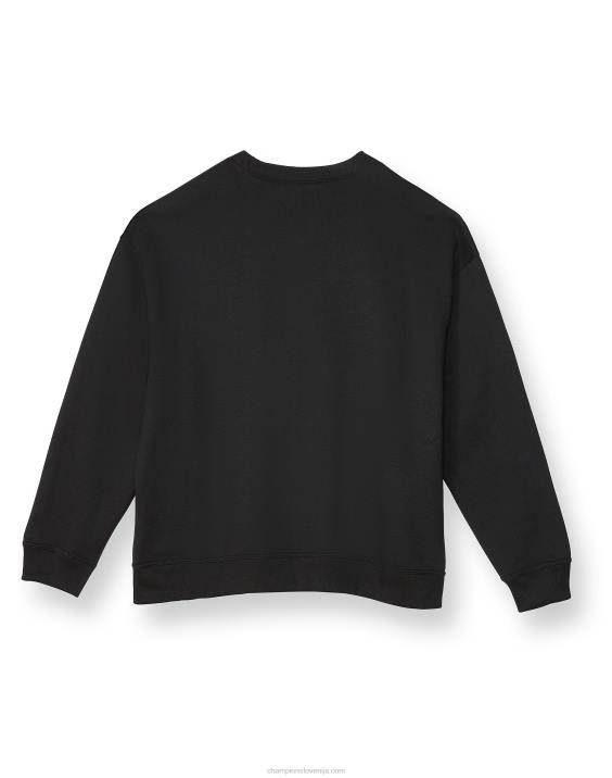 Champion ženske plus posadka iz flisa powerblend z logotipom scenarija 2B841637 Črna