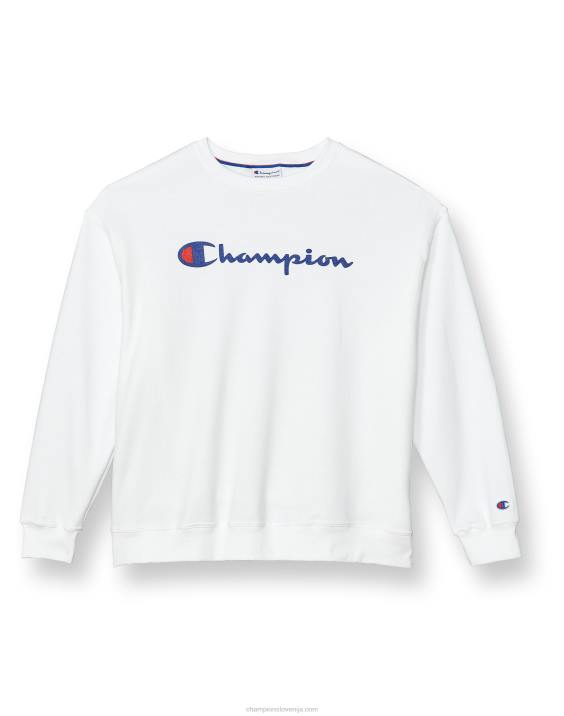 Champion ženske plus posadka iz flisa powerblend z logotipom scenarija 2B841638 bela