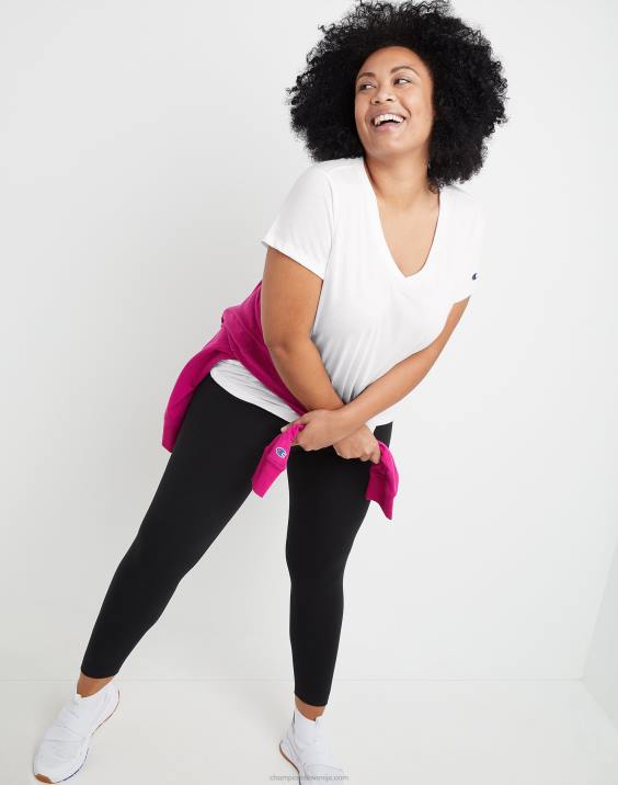 Champion ženske plus powerblend majica z v-izrezom c logotipom 2B841649 bela