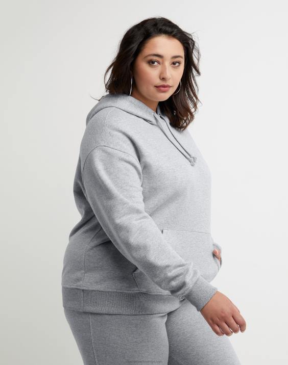 Champion ženske plus powerblend pulover s kapuco 2B841628 oksford siva