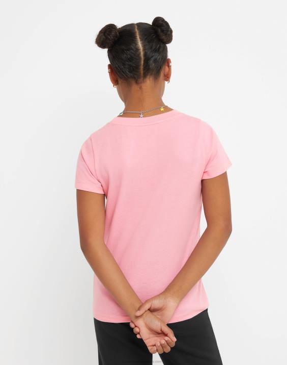 ChampionBombažna majica s kratkimi rokavi za velika dekleta z valovitim logotipom 2B841791 iskričasto roza