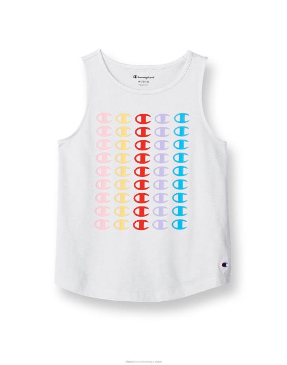 ChampionKlasični brezrokavnik za velika dekleta, ki ponavlja ikonični logotip c 2B841781 bela