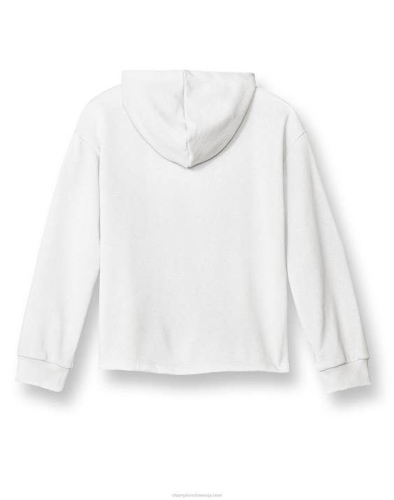 Championfrancoski frotirski pulover s kapuco za velika dekleta s klasičnim mavričnim scenarijem 2B841768 bela