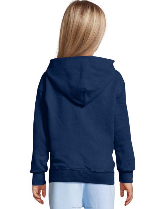 Championvelik otroški pulover s kapuco iz dvojnega suhega flisa 2B841779 mornarica