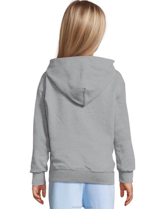 Championvelik otroški pulover s kapuco iz dvojnega suhega flisa 2B841780 lahkega jekla
