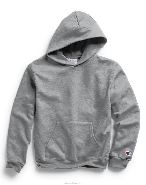 Championvelik otroški pulover s kapuco iz dvojnega suhega flisa 2B841780 lahkega jekla