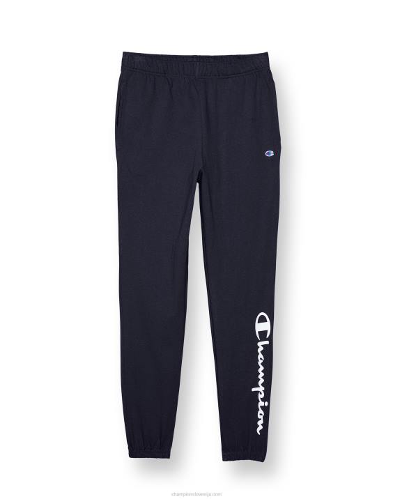 Championvelike otroške bombažne joggerje script logo 25" 2B841893 mornarica
