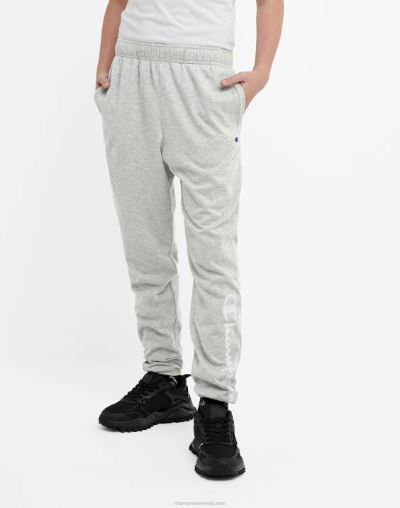 Championvelike otroške bombažne joggerje script logo 25" 2B841896 oksfordsko sivo resje