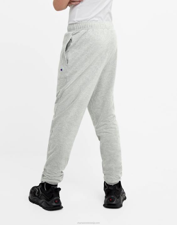 Championvelike otroške bombažne joggerje script logo 25\" 2B841896 oksfordsko sivo resje