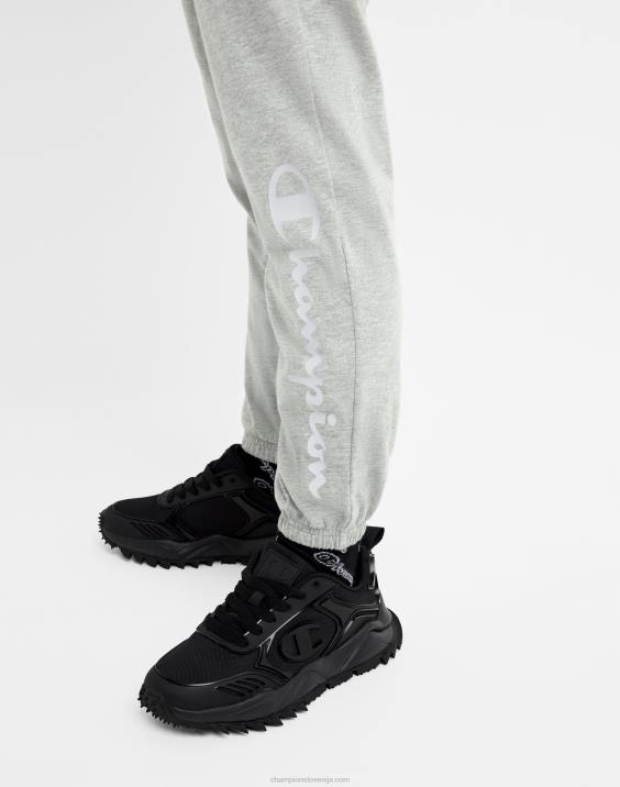 Championvelike otroške bombažne joggerje script logo 25\" 2B841896 oksfordsko sivo resje