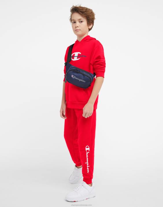 Championvelike otroške francoske jogger hlače za fante classic script 25\" 2B841902 škrlat