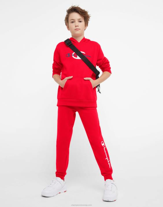 Championvelike otroške francoske jogger hlače za fante classic script 25\" 2B841902 škrlat