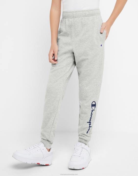 Championvelike otroške francoske jogger hlače za fante classic script 25" 2B841904 oksfordsko sivo resje