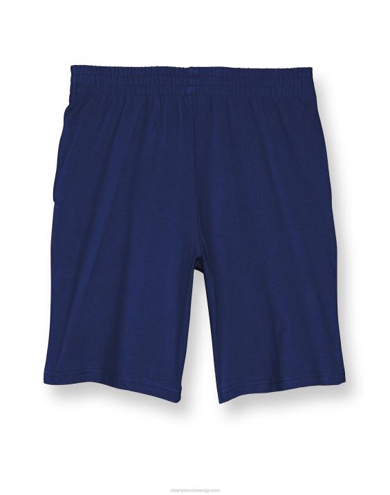 Championvelike otroške bombažne fantovske kratke hlače c logotipom 8\" 2B841864 atletska mornarica