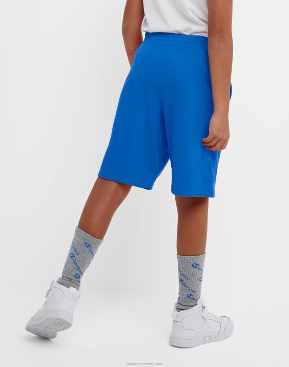 Championvelike otroške bombažne fantovske kratke hlače c logotipom 8\" 2B841865 bozzetto modra