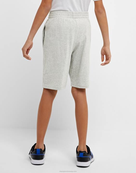 Championvelike otroške bombažne fantovske kratke hlače c logotipom 8\" 2B841866 oksfordsko sivo resje