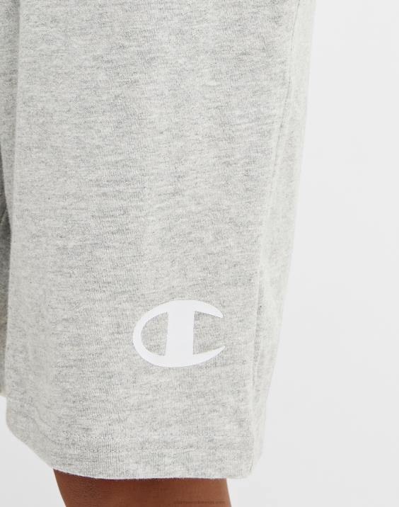 Championvelike otroške bombažne fantovske kratke hlače c logotipom 8\" 2B841866 oksfordsko sivo resje