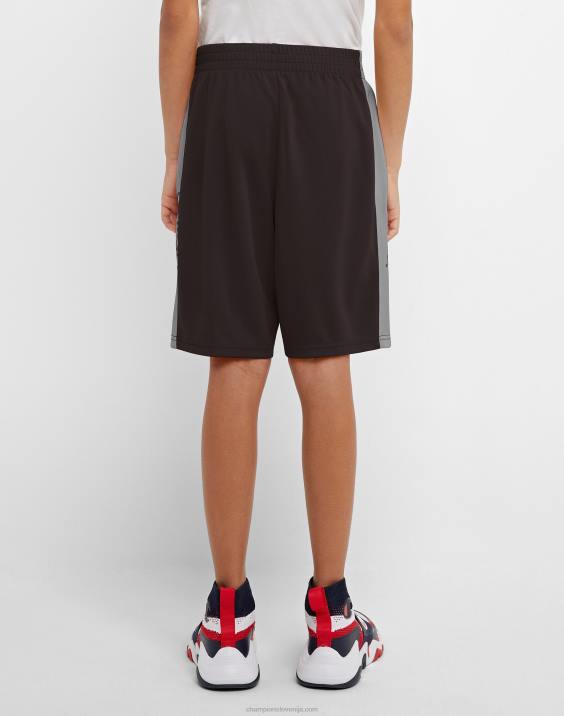 Championvelike otroške deške kratke hlače colorblock 8\" 2B841874 črna/beton