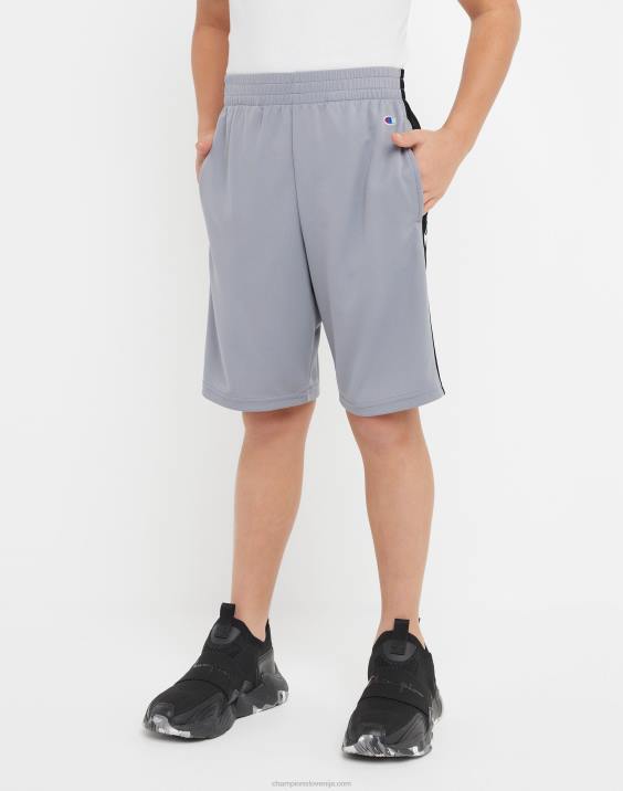 Championvelike otroške deške kratke hlače colorblock 8" 2B841875 beton/črna