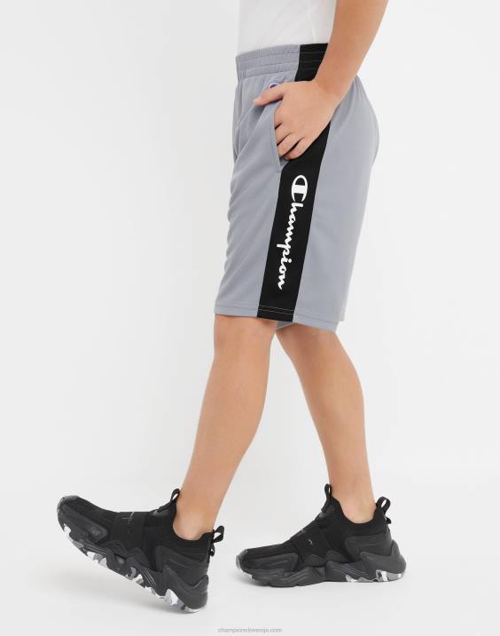 Championvelike otroške deške kratke hlače colorblock 8\" 2B841875 beton/črna