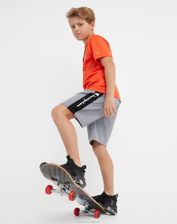 Championvelike otroške deške kratke hlače colorblock 8\" 2B841875 beton/črna