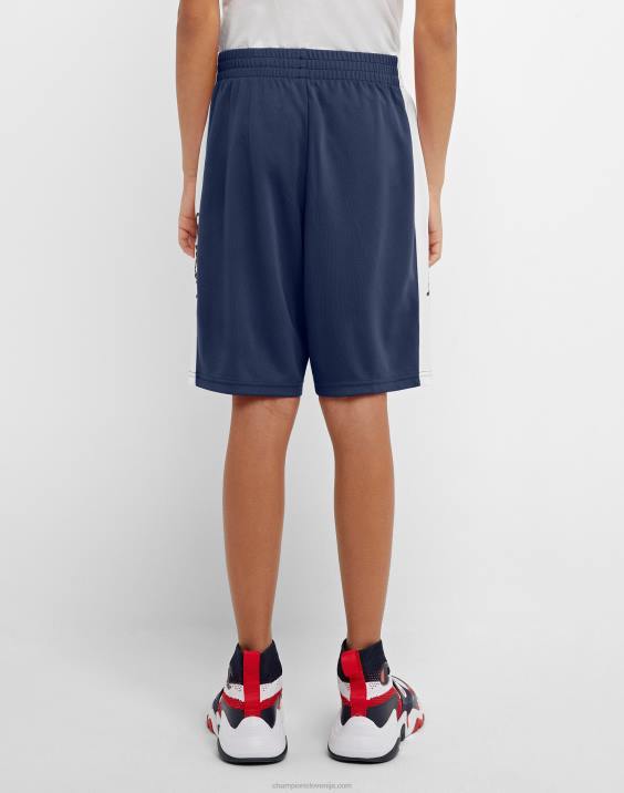 Championvelike otroške deške kratke hlače colorblock 8\" 2B841876 mornarsko/bela